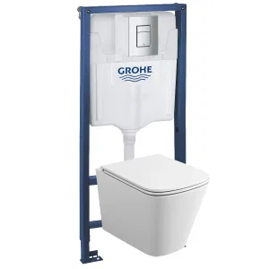 Комплект инсталляция и унитаз подвесной безободковый Grohe Rapid SL GH, белый (39184001) Комплект инсталляция и унитаз подвесной безободковый Grohe Rapid SL GH, белый (39184001)
