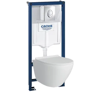 Комплект инсталляция и унитаз подвесной безободковый Grohe Rapid SL GH, белый (39189001) Комплект инсталляция и унитаз подвесной безободковый Grohe Rapid SL GH, белый (39189001)