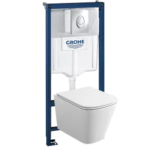 Комплект инсталляция и унитаз подвесной безободковый Grohe Rapid SL GH, белый (39190001) Комплект инсталляция и унитаз подвесной безободковый Grohe Rapid SL GH, белый (39190001)