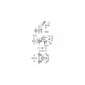 Коллекция Grohe Смеситель для ванны GROHE Start c душевым гарнитуром (23413001) Коллекция Grohe Смеситель для ванны GROHE Start c душевым гарнитуром (23413001)