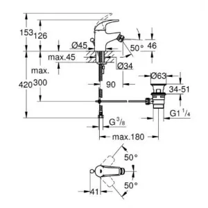 Коллекция Grohe Смеситель для раковины или биде GROHE Start Curve, с донным клапаном, хром (23766000) Коллекция Grohe Смеситель для раковины или биде GROHE Start Curve, с донным клапаном, хром (23766000)