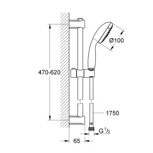 Коллекция Grohe Душевой гарнитур GROHE QuickFix Vitalio Start 100 III 600 мм, 9,5 л (26032000) Коллекция Grohe Душевой гарнитур GROHE QuickFix Vitalio Start 100 III 600 мм, 9,5 л (26032000)