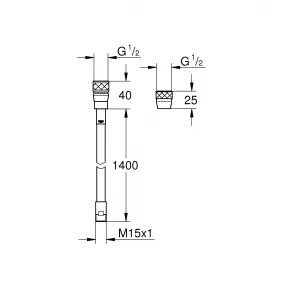 Шланг для K4 /Ladylux Cafe GROHE (46174000) Шланг для K4 /Ladylux Cafe GROHE (46174000)