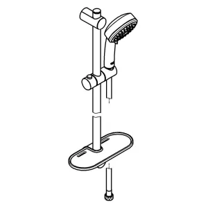 Душевой гарнитур, 3 вида струй, GROHE Vitalio Comfort, хром (26097000) Душевой гарнитур, 3 вида струй, GROHE Vitalio Comfort, хром (26097000)