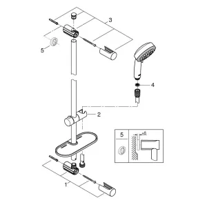 Душевой гарнитур, 3 вида струй, GROHE Vitalio Comfort, хром (26097000) Душевой гарнитур, 3 вида струй, GROHE Vitalio Comfort, хром (26097000)