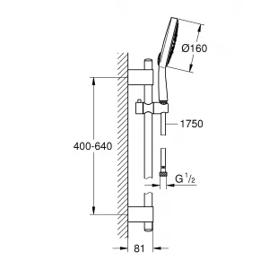 Душевой гарнитур GROHE Power&Soul Cosmopolitan 160 (ручной душ, штанга 600 мм, шланг 1750 мм), хром (27744000) Душевой гарнитур GROHE Power&Soul Cosmopolitan 160 (ручной душ, штанга 600 мм, шланг 1750 мм), хром (27744000)