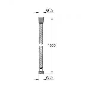 Душевой шланг GROHE VitalioFlex Metal, металлический, 1500 мм, хром (27502000) Душевой шланг GROHE VitalioFlex Metal, металлический, 1500 мм, хром (27502000)