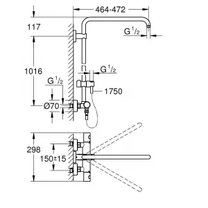 Душевая система с термостатом для настенного монтажа, GROHE Euphoria, хром, (26241000) Душевая система с термостатом для настенного монтажа, GROHE Euphoria, хром, (26241000)