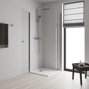 Душевая система с термостатом для настенного монтажа GROHE QuickFix Vitalio Start System 250 Cube, хром, (26696000) Душевая система с термостатом для настенного монтажа GROHE QuickFix Vitalio Start System 250 Cube, хром, (26696000)