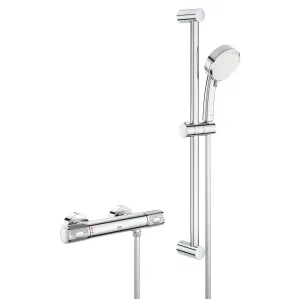 Термостат для душа GROHE Grohtherm 1000 Performance, внешний монтаж 1/2", хром + Душевой гарнитур Tempesta Cosmopolitan 100, 2 режима, душевая штанга 600 мм (34783000) Термостат для душа GROHE Grohtherm 1000 Performance, внешний монтаж 1/2", хром + Душевой гарнитур Tempesta Cosmopolitan 100, 2 режима, душевая штанга 600 мм (34783000)