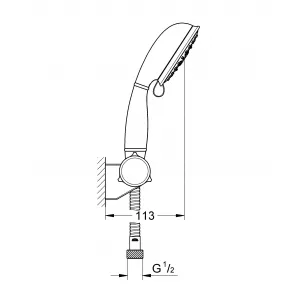 Душевой набор GROHE Tempesta New Rustic IV, регулируемый настенный держатель, 9,5 л/мин, хром (27805001) Душевой набор GROHE Tempesta New Rustic IV, регулируемый настенный держатель, 9,5 л/мин, хром (27805001)