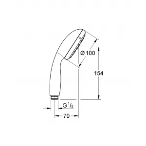 Ручной душ GROHE QuickFix Vitalio Start 100, (2 режима), хром (27946000) Ручной душ GROHE QuickFix Vitalio Start 100, (2 режима), хром (27946000)