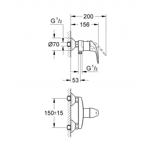Смеситель для душа GROHE Start Eco (23268000) Смеситель для душа GROHE Start Eco (23268000)
