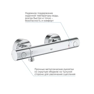 Термостат для душа внешнего монтажа GROHE Precision Get, хром (34773000) Термостат для душа внешнего монтажа GROHE Precision Get, хром (34773000)
