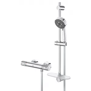 Термостат для душа внешнего монтажа GROHE QuickFix Precision Feel с душевым гарнитуром, хром (34791000) Термостат для душа внешнего монтажа GROHE QuickFix Precision Feel с душевым гарнитуром, хром (34791000)