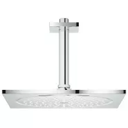 Верхний душ с кронштейном GROHE Rainshower F-series, 254х254 мм, потолочный кронштейн, с ограничением расхода воды, хром (26071000)