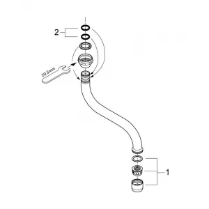 Излив для настенного смесителя для кухни GROHE, хром (13005000) Излив для настенного смесителя для кухни GROHE, хром (13005000)