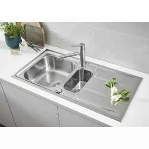 Мойка GROHE из нержавеющей стали с корзинчатым вентилем, оборачиваемая, 1,5 чаши, K400+ 60 -S 98,3/51,3 1.5 (31569SD0) Мойка GROHE из нержавеющей стали с корзинчатым вентилем, оборачиваемая, 1,5 чаши, K400+ 60 -S 98,3/51,3 1.5 (31569SD0)
