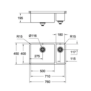 Мойка, GROHE K700, нержавеющая сталь, (31575SD0) Мойка, GROHE K700, нержавеющая сталь, (31575SD0)