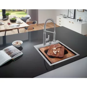 Мойка GROHE из нержавеющей стали с корзинчатым вентилем, 48,2 см, K800 (31583SD0) Мойка GROHE из нержавеющей стали с корзинчатым вентилем, 48,2 см, K800 (31583SD0)
