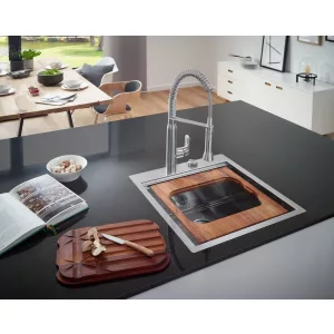 Мойка GROHE из нержавеющей стали с корзинчатым вентилем, 48,2 см, K800 (31583SD0) Мойка GROHE из нержавеющей стали с корзинчатым вентилем, 48,2 см, K800 (31583SD0)