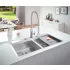 Мойка GROHE из нержавеющей стали, 2 чаши, без корзинчатого вентиля, K800 120-S 102,4/56 2.0 (31585SD0) Мойка GROHE из нержавеющей стали, 2 чаши, без корзинчатого вентиля, K800 120-S 102,4/56 2.0 (31585SD0)