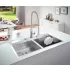 Мойка GROHE из нержавеющей стали, 2 чаши, без корзинчатого вентиля, K800 120-S 102,4/56 2.0 (31585SD0) Мойка GROHE из нержавеющей стали, 2 чаши, без корзинчатого вентиля, K800 120-S 102,4/56 2.0 (31585SD0)