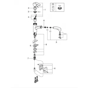 Смеситель однорычажный для мойки, GROHE Eurosmart, хром, (30305000) Смеситель однорычажный для мойки, GROHE Eurosmart, хром, (30305000)