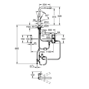 Смеситель сенсорный для кухни GROHE Essence Foot Control, хром (30311000) Смеситель сенсорный для кухни GROHE Essence Foot Control, хром (30311000)