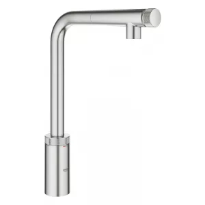 Смеситель для кухонной мойки GROHE Vento Smart Control с выдвижным L-образным изливом, суперсталь (30443DC0) Смеситель для кухонной мойки GROHE Vento Smart Control с выдвижным L-образным изливом, суперсталь (30443DC0)