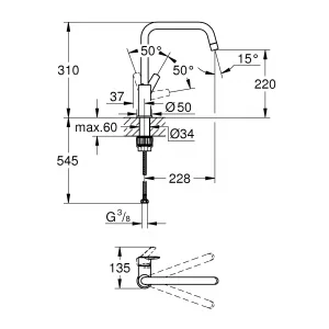 Смеситель однорычажный для мойки, GROHE Start, суперсталь, (30470DC0) Смеситель однорычажный для мойки, GROHE Start, суперсталь, (30470DC0)