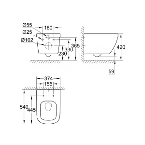 Унитаз подвесной безободковый GROHE Euro Ceramic с сиденьем с микролифтом (NW0022-1) Унитаз подвесной безободковый GROHE Euro Ceramic с сиденьем с микролифтом (NW0022-1)