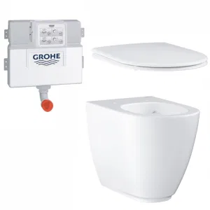 Унитаз напольный безободковый GROHE Essence Ceramic с бачком и сиденьем без микролифта (NW0061) Унитаз напольный безободковый GROHE Essence Ceramic с бачком и сиденьем без микролифта (NW0061)