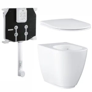 Унитаз напольный безободковый GROHE Essence Ceramic с бачком и сиденьем с микролифтом (NW0062-1) Унитаз напольный безободковый GROHE Essence Ceramic с бачком и сиденьем с микролифтом (NW0062-1)