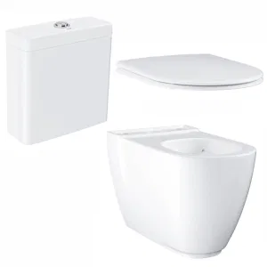 Унитаз напольный безободковый GROHE Essence Ceramic с бачком и сиденьем с микролифтом (NW0063-1) Унитаз напольный безободковый GROHE Essence Ceramic с бачком и сиденьем с микролифтом (NW0063-1)
