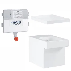 Унитаз напольный безободковый GROHE Cube Ceramic с бачком и сиденьем с микролифтом (NW0065) Унитаз напольный безободковый GROHE Cube Ceramic с бачком и сиденьем с микролифтом (NW0065)