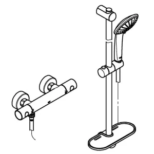 Термостат для душа с душевым гарнитуром, GROHE Grohtherm 1000 Cosmopolitan M, хром, (34321002) Термостат для душа с душевым гарнитуром, GROHE Grohtherm 1000 Cosmopolitan M, хром, (34321002)