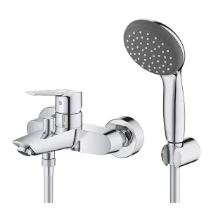 Смеситель для ванны GROHE QuickFix Start, с душевым набором, хром, (23413002) Смеситель для ванны GROHE QuickFix Start, с душевым набором, хром, (23413002)