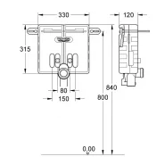 Инсталляционный комплект для раковины GROHE Uniset для обмуровки (37576000)