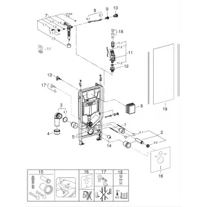 Система инсталляции для унитаза GROHE Rapid SL, с защитным коробом от протечек, ширина 0,5 м (1,13 м) (39062000) Система инсталляции для унитаза GROHE Rapid SL, с защитным коробом от протечек, ширина 0,5 м (1,13 м) (39062000)
