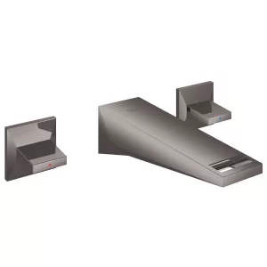 Смеситель для раковины GROHE Allure Brilliant на 3 отверстия, настенный монтаж, вынос 161 мм, комплект верхней монтажной части для 29 025 000, темный графит Смеситель для раковины GROHE Allure Brilliant на 3 отверстия, настенный монтаж, вынос 161 мм, комплект верхней монтажной части для 29 025 000, темный графит