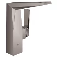 Смеситель для раковины GROHE Allure Brilliant с высоким изливом, сливной гарнитур, темный графит глянец (23109A00)