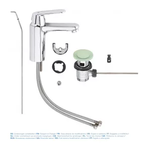Смеситель для раковины GROHE Eurosmart Cosmopolitan с донным клапаном, средний излив, хром (2332500D) Смеситель для раковины GROHE Eurosmart Cosmopolitan с донным клапаном, средний излив, хром (2332500D)