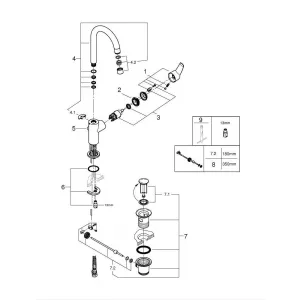 Смеситель для раковины однорычажный GROHE QuickFix Start с донным клапаном, хром (23554001) Смеситель для раковины однорычажный GROHE QuickFix Start с донным клапаном, хром (23554001)