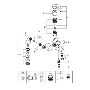 Смеситель однорычажный для ванны, GROHE Eurosmart New, хром, (33303002) Смеситель однорычажный для ванны, GROHE Eurosmart New, хром, (33303002)