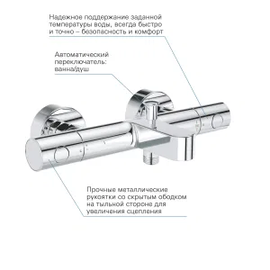 Термостат для ванны внешнего монтажа GROHE Precision Get, хром (34774000) Термостат для ванны внешнего монтажа GROHE Precision Get, хром (34774000)