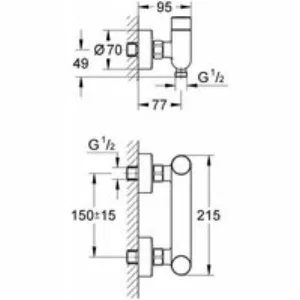 Смеситель для душа GROHE Eurosmart Cosmopolitan T, хром (36320000) Смеситель для душа GROHE Eurosmart Cosmopolitan T, хром (36320000)
