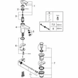 Смеситель для раковины GROHE BauFlow с донным клапаном, S-Size, хром (23751000) Смеситель для раковины GROHE BauFlow с донным клапаном, S-Size, хром (23751000)