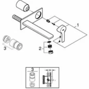 Внешняя часть смесителя для раковины GROHE Lineare, L-Size, хром (23444001) Внешняя часть смесителя для раковины GROHE Lineare, L-Size, хром (23444001)