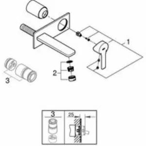 Внешняя часть смесителя для раковины GROHE Lineare, M-Size, хром (19409001) Внешняя часть смесителя для раковины GROHE Lineare, M-Size, хром (19409001)